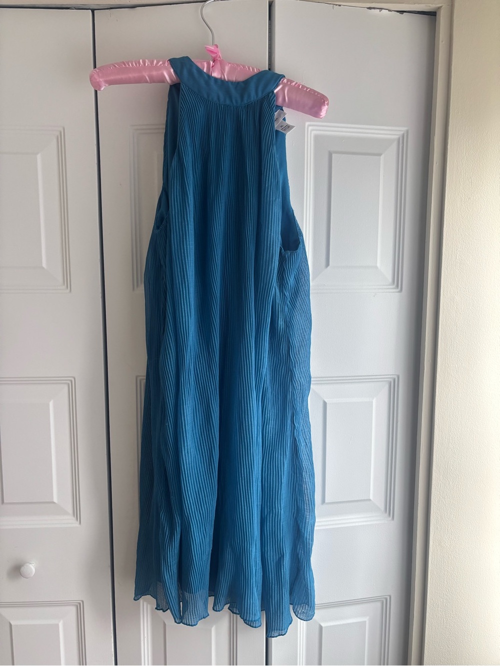 Japna Teal Pleated Halter Dress